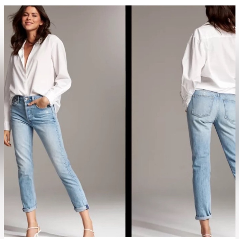 Aritzia Denim Forum The Ex Boyfriend Denim Blue size 26 Organic Cotton